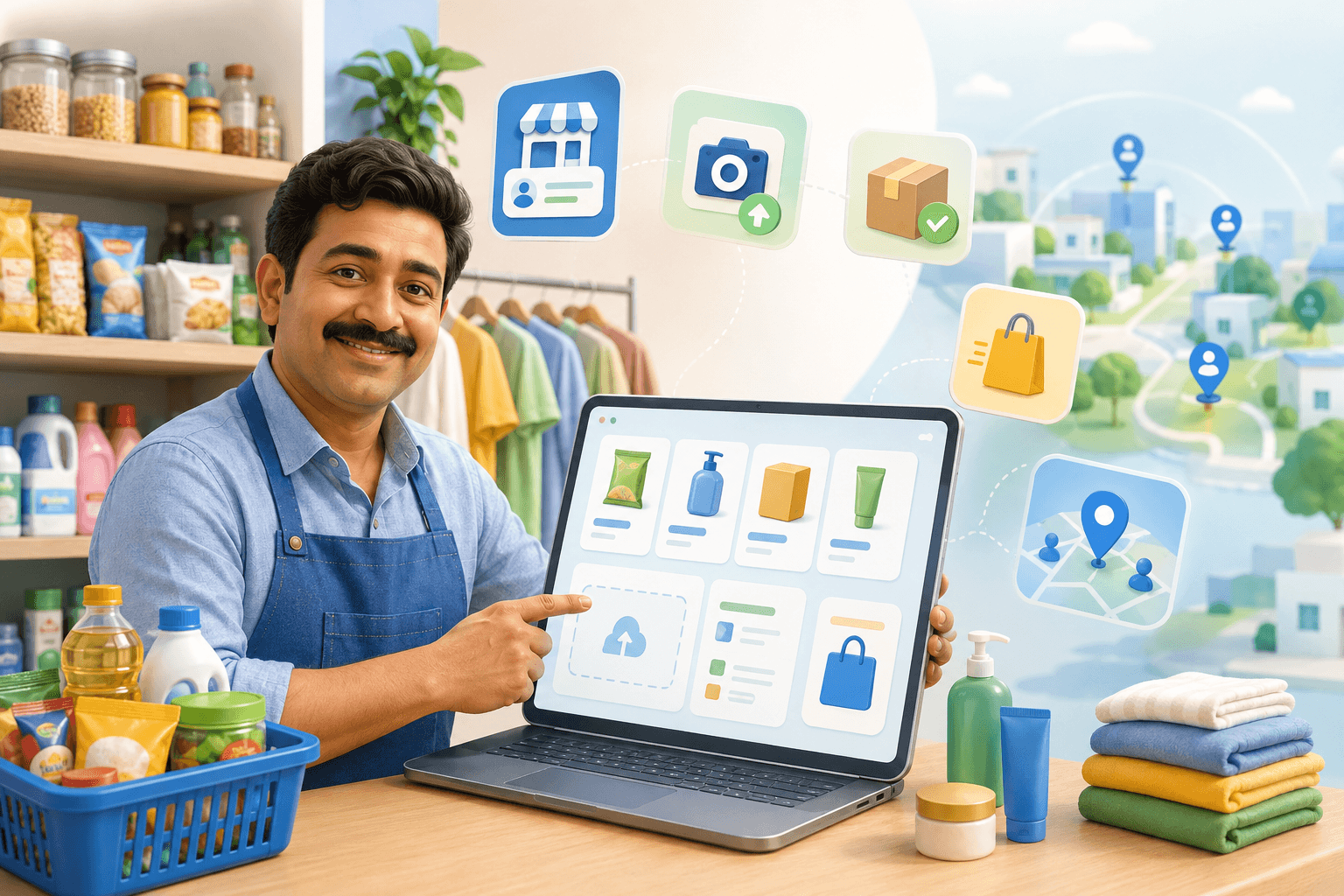 A local retailer managing products and reaching nearby customers with Snappin